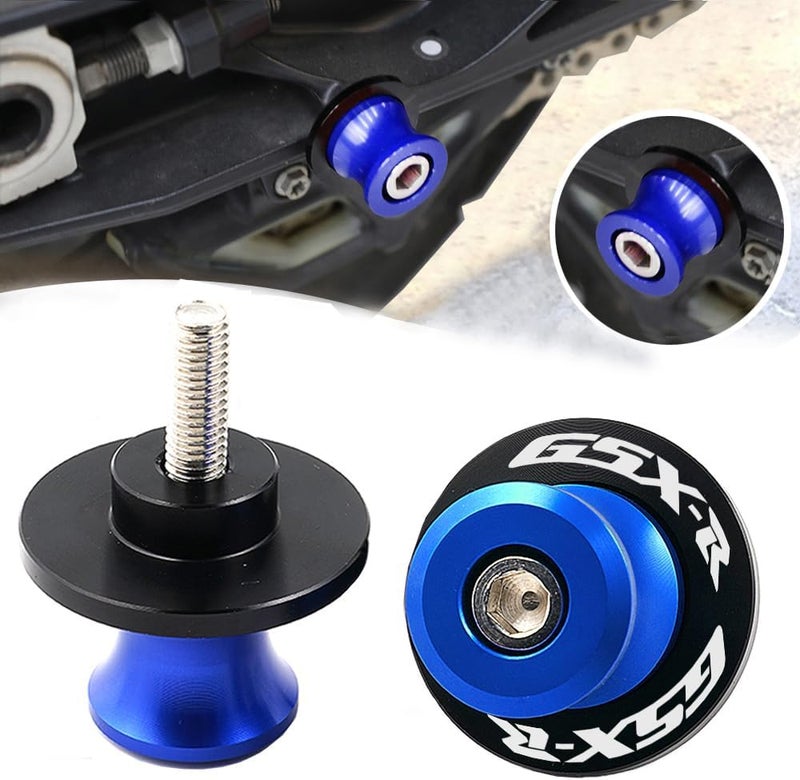 FREAXLL 2pcs M8*1.5 Motorcycle Swing Arm Sliders Spools 8mm for Suzuki GSXR 600 750 1992-2024 GSX-R 1000 2001-2024 GSXS 600 750 1000 GSX-8R GSX-8S 2023 -Blue - Image 1